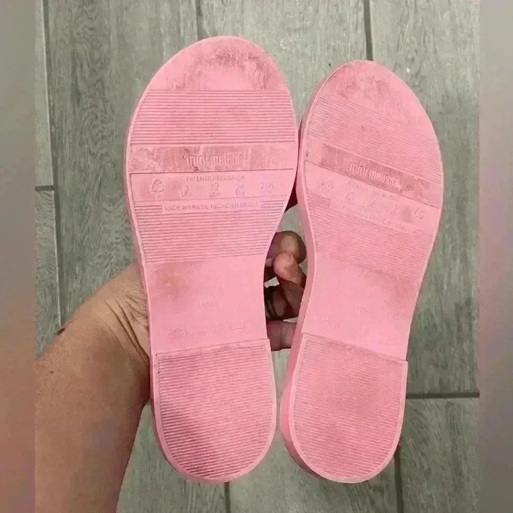 Mini Melissa Pink Bow Flip Flops size 3